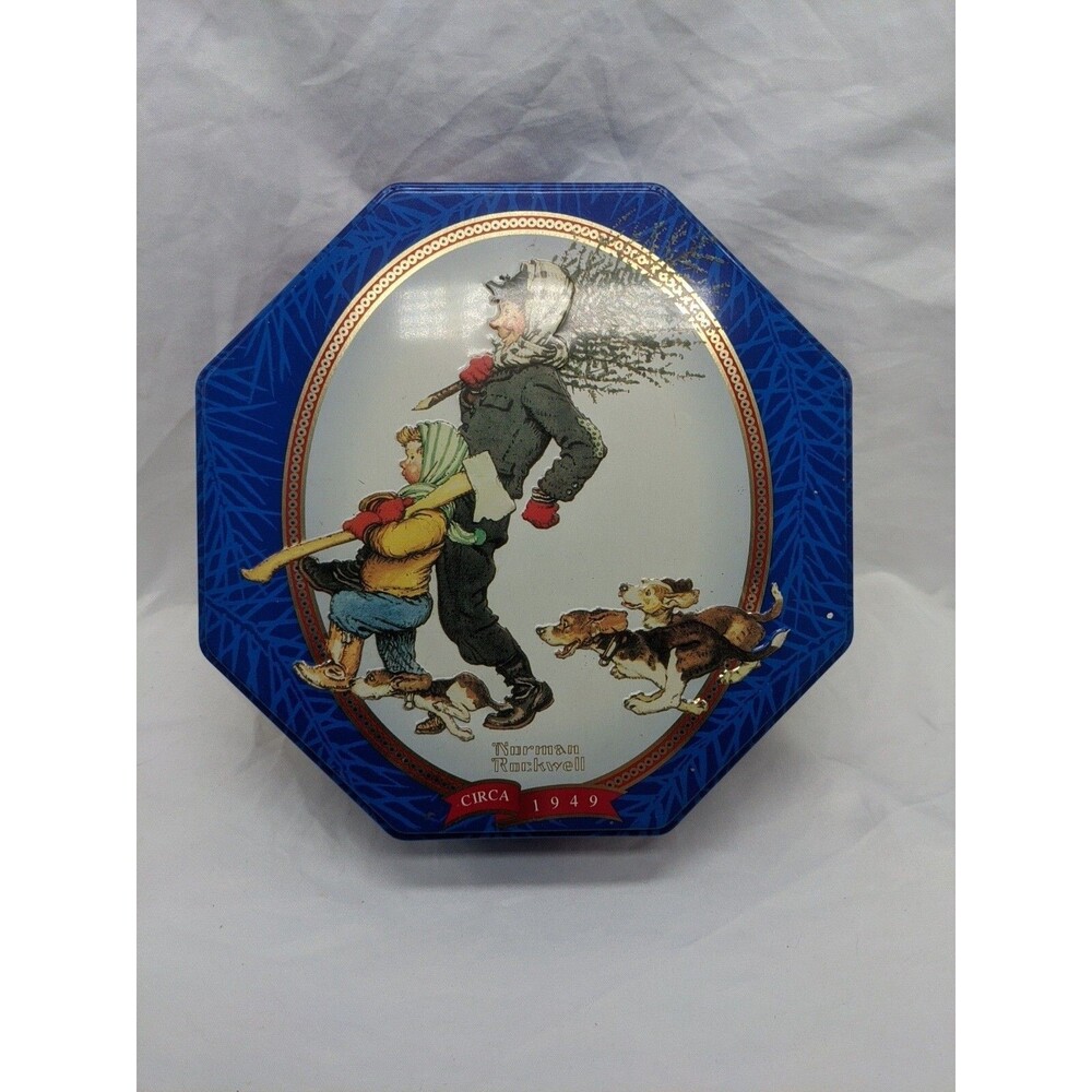 Vintage 1997 Snickers Norman Rockwell Limited Edition Canister  Empty Tin